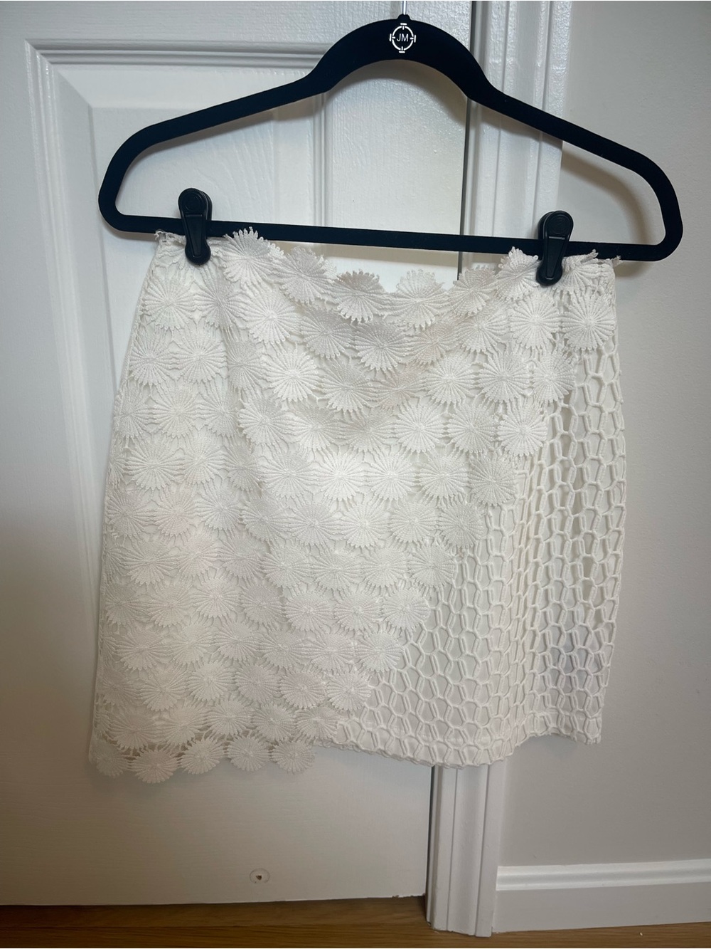 Topshop White Floral Lace Crochet Mini Skirt